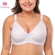 Softrhyme Women's Lingerie Full Cover Unpadded Rim Bra Plus size Underwear 38E 40E 42E 44E 46E 48E