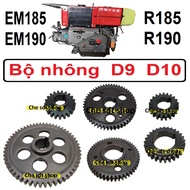 D9 D10 engine sprocket set, diesel engine chain, oval hammer, camshaft, starter, crank, EM185 EM190 