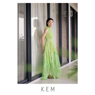 Kemissara Feather Lace Dress - Green (Georgia)