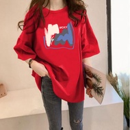 [AMYGO] 2N321 M-5XL Loose T shirt Women Plus Size Tshirt Woman Baju Perempuan Muslimah Clothes 大码宽松T