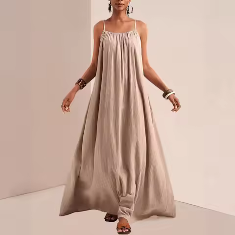 Dress New Arrival Women's Strapless Backless Long Loose Home Suspender Comfortable Sleepwear Casual 