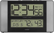 La Crosse Technology 513-1417H-AL-INT Atomic Clock with Temperature & Humidity, 11.10" L x 1.14" W x