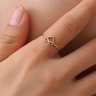 1pc Hollow Heart Knot Thin Open Rings Simple Adjustable Girls Jewelry Korean