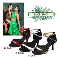 Women Latin Dancing Shoes Satin Ballroom Dance Shoes Professional Dance Shoes Heeled 5/7CM