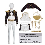 Kids Kpop Demon Hunters Rumi Cosplay Costume Huntrix Golden Black Singing Costume Stage Performance