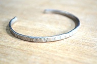 鈦金屬手鐲銀鎚紋A訂製生產