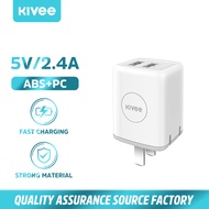 Kivee หัวชาร์จไฟบ้าน ปลั๊กชาร์จ 2 USB ชาร์จเร็วมาก 2.4A  Dual Port Charger for Samsung iPhone Xiaomi Huawei Oppo Vivo Redmi Realme
