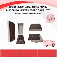 LSE SINGLE PHASE / THREE PHASE INDOOR KWH METER BOARD COMPLETE WITH 3MM FIBRE PLATE