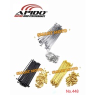Apido Spoke and Nipples Black Gold Chrome Jejari Spoke Lidi Ranting 149 155 157 161 163 172 180 184
