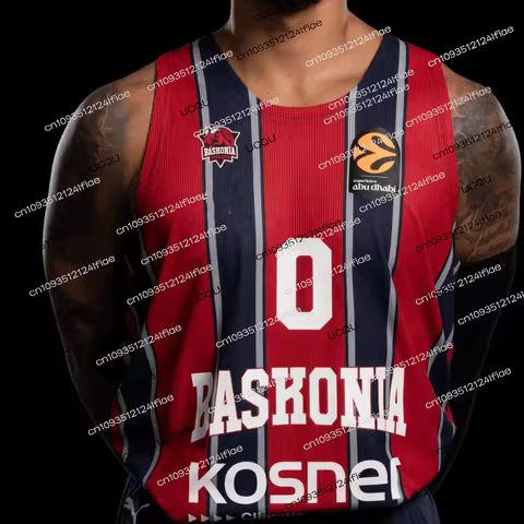 25/26 Spain Men's Baskonia Basketball Jersey Fan Special Jersey Kit Basketball Game Jersey Kids Bask