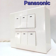 Panasonic (พานาโซนิค)  6 สวิตช์ไฟ หน้ากาก 6 ช่อง บล็อคลอยติดผนัง 4 × 4 พร้อมจัดส่ง