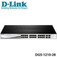 D-LINK 友訊 DGS-1210-28 24埠 Smart Gigabit 網路交換器 + 4埠 SFP 機架式 集線器 /紐頓e世界