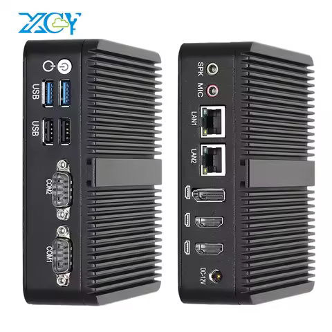 Industrial Mini PC Intel Celeron J6412 N100 DDR4 M.2 NVMe SSD/mSATA/2.5inch SATA 2x COM RS232 2x LAN