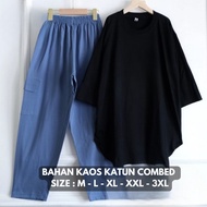 KATUN Latest Women's Suit Glace Set BO Material T-Shirt Combed Cotton 24s LD 90-130 cm Size ML XL XX