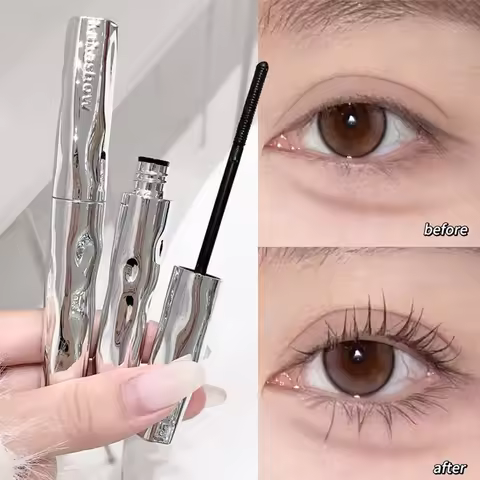 Silver Silk Fiber Matte Mascara Makeup Ultra-Fine Brush Lengthens Eyelashes Waterproof Fast Dry Eyel