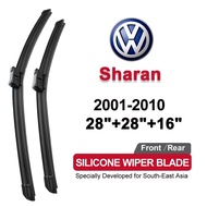 silicone car wiper for VW Volkswagen Sharan 2001-2010(7M9/7M6)2009 2008 2007 2006 front rear Windshi