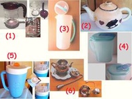 多款玻璃油, 匙油壺, 瓷茶壺, 膠水壺, 保冷膠水壺, 不銹鋼迷你隔渣茶壺連碟