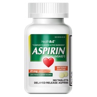 HealthA2Z® Aspirin 81 mg | Low Strength | Enteric Coated | Pain Relief | Reduces Minor Aches Muscle 