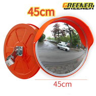 Greener กระจกนูน กระจกโค้งจราจร อุปกรณ์จราจร กระจกยุบตัวได้ไม่แตก มีปีกกันฝน 18” 24” Traffic Convex