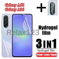 For Samsung Galaxy A56 5G A36 5G Samsung A36 A56 5G 3IN1 Front Back Hydrogel Film Carbon fiber back 