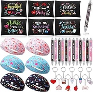 Harloon 39 Pcs Nurse Appreciation Gifts Set, 12 Nurse Cosmetic Bags 9 Nurse Keychains 12 Nurse Ballp