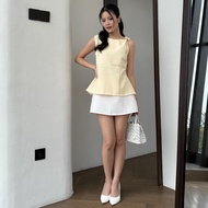 Cassandra Top Semi Wool with Live Buttons & Adjustable Belt Chest Circumference 88cm Waist 76-88cm L