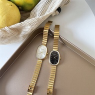 Oval Watch Female Quartz Watch Steel Band Waterproof Female Watch Small Gold Watch
