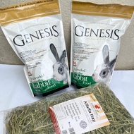 SUPER SAVER - Genesis Extruded Timothy Rabbit Food (1kg x 2) + 500g Premium USA Alfafa Hay