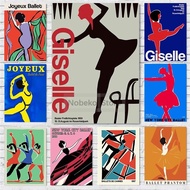Vintage Joyeux Giselle NYC Ballet Canvas Art Print Ballet Wall Decor Poster for Home