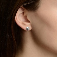 稀有無調色8-8.5mm 銀藍色日本AKOYA珍珠配18K/750 白金耳環