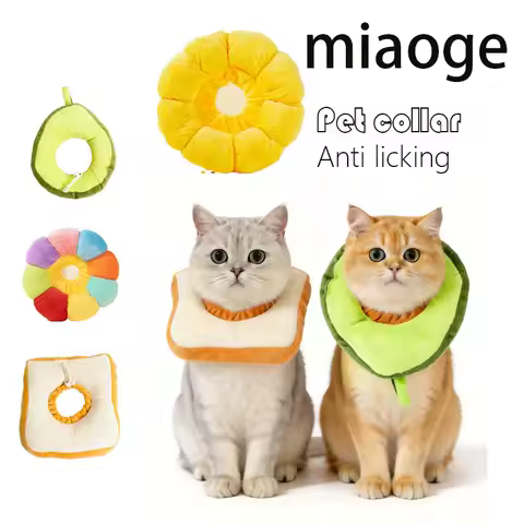 Cute Soft Toast Avocado Cotton Pet Elizabethan Collar Cat Puppy Pets Cone Postoperative Protection C