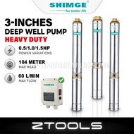 SHIMGE 3" Deep Well Submersible Water Pump 0.5HP 1HP Borehole Pump Pam Air Bawah Tanah Telaga Tube