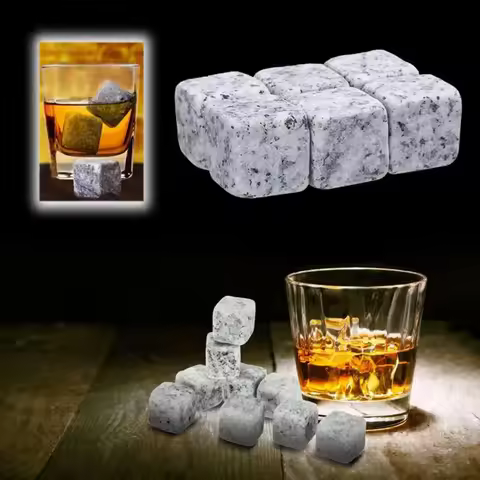 Natural Granite Whiskey Stones Sipping Ice Cube Whisky Stone Wine Rocks Cooler Wedding Gift Favor Ch