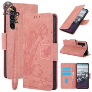 XICCI Leather Flip Case for Samsung A57 5G/A37 5G/A17 4G/A17 5G/A07 4G/A07 5G Phone Case flower Embo
