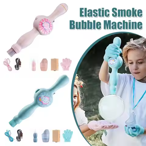 Elastic Smoke Bubble Machine Portable Bubble Maker Bubble Wand for Kids Summer Outdoor Party Garden 