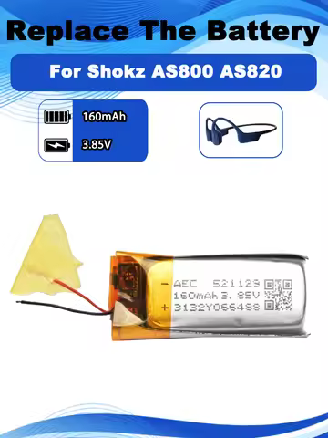 3.85V 160mAh AEC 521129 Replacement Battery For Shokz AS660 AS800 AS803 AS810 S700 T910 Bone Conduct