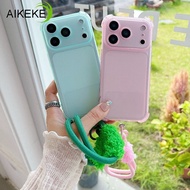 Fall Winter Plush Strap Rope Frosted Phone Case For Vivo Y77E Y76S Y76 Y74S Y73S Y39 Y38 Y37 Pro Y36