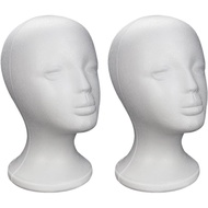 For Wig Polystyrene Foam Plastic Head, 2 Standard White Polystyrene Foam Plastic Heads, Foam Body Mo