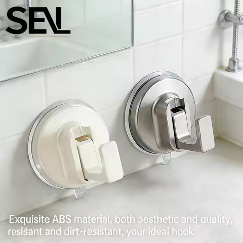 2pcs Suction Cup Hooks Reusable Heavy Duty Vacuum Suction Cup Hook Glass Kitchen Bathroom Hook for R
