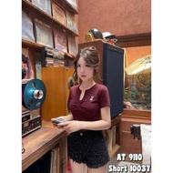 [BIGSIZE] QC10037 Women's big size stone-pressed tassel hybrid shorts 55~85kg