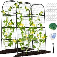 7ft Cucumber Trellis for Raised Bed, Garden Arch Trellis for Climbing Plants Outdoor Indoor, Metal T