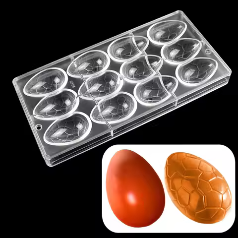 1-3Pcs Easter Egg Chocolate Mold - Polycarbonate Candy Form Tray for Bakers Confectionery Baking Pas