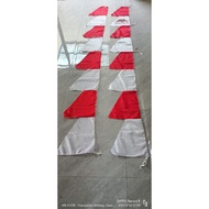 MERAH Red and white pennants with 8 waves