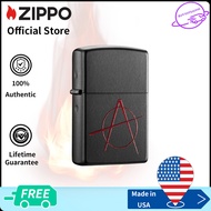 Zippo Anarchy Symbol Design Black Matte Lighter | Zippo 20842 ( Lighter Without Fuel Inside )การออกแ