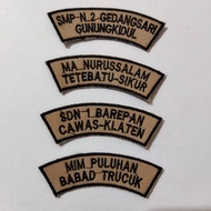 School Location Embroidery Bet Size 8x2.8 CM Can Request Name Available Many Colors Can Request Scho