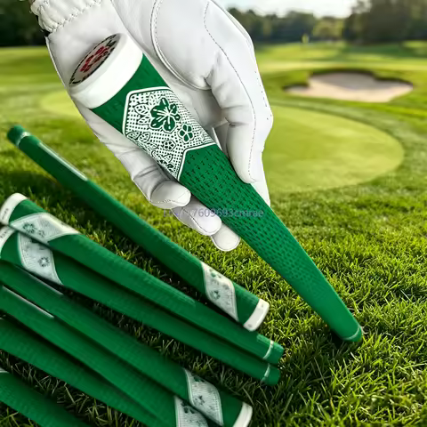 Green Floral Pattern Golf Grip Universal Anti Slip Rubber Standard Golf Clubs Grips Iron Wood Replac