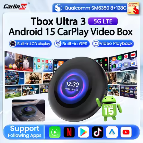 Carlinkit Ultra3 Android Tv Box Android 15 Wireless Carplay Adapter QCM6350 Smart Car Ai Box Carplay