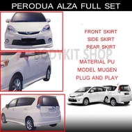 PERODUA ALZA MUGEN  FULL SET BODYKIT PU FRONT SKIRT/SIDE SKIRT/REAR SKIRT