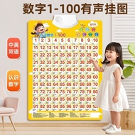 儿童数字挂图1到100认知早教有声幼儿识字点读发声宝宝拼音卡片Children's Digital Wall Chart 1 to 100 Cognitive Early Education20251