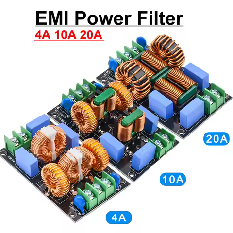 4A 10A 20A 3-stage EMI Power Filter Board AC 110V 220V EMI Filter FCC Electromagnetic Interference D
